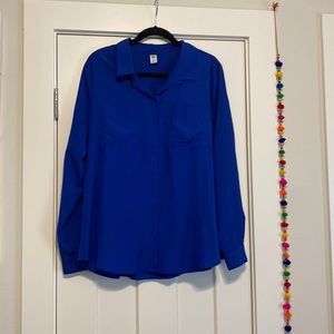Lovely vibrant jewel tone blue shirt